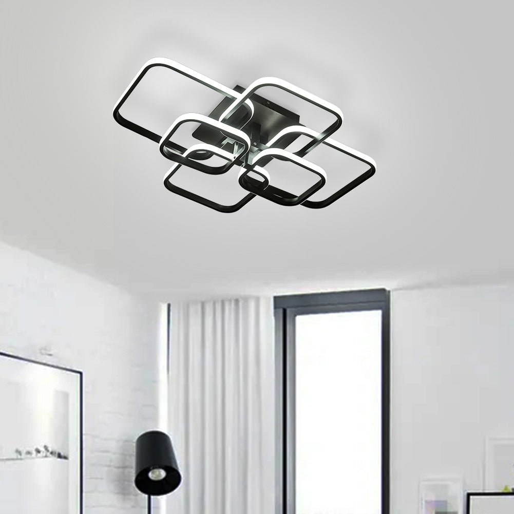 Modern LED Ceiling Light with 6 Squares 102W Flush Mount Pendant Light - House Comfort