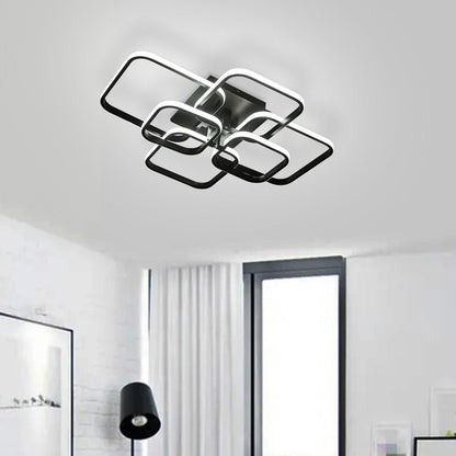Modern LED Ceiling Light with 6 Squares 102W Flush Mount Pendant Light - House Comfort