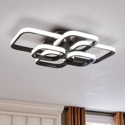 Modern LED Ceiling Light with 6 Squares 102W Flush Mount Pendant Light - House Comfort