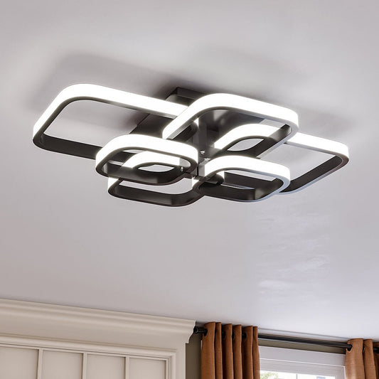 Modern LED Ceiling Light with 6 Squares 102W Flush Mount Pendant Light - House Comfort