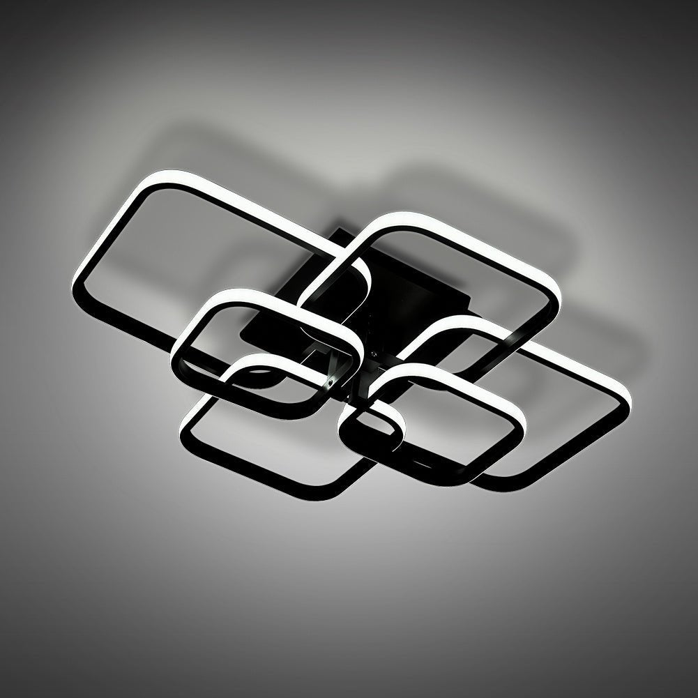 Modern LED Ceiling Light with 6 Squares 102W Flush Mount Pendant Light - House Comfort