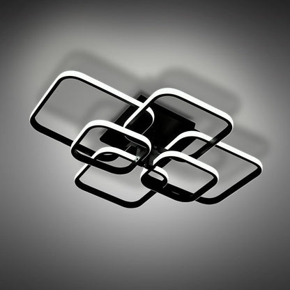 Modern LED Ceiling Light with 6 Squares 102W Flush Mount Pendant Light - House Comfort