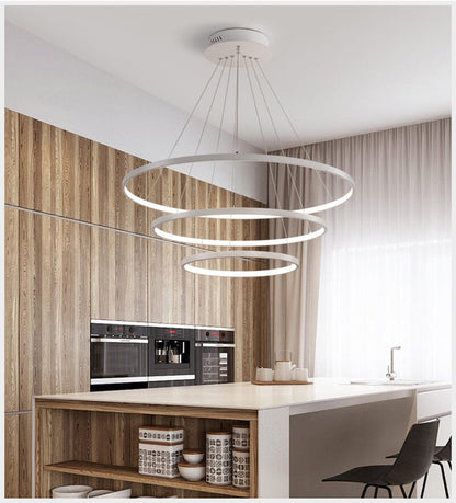 Modern Led Pendant 3 Acrylic Ring Chandelier - House Comfort