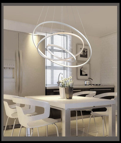 Modern Led Pendant 3 Acrylic Ring Chandelier - House Comfort