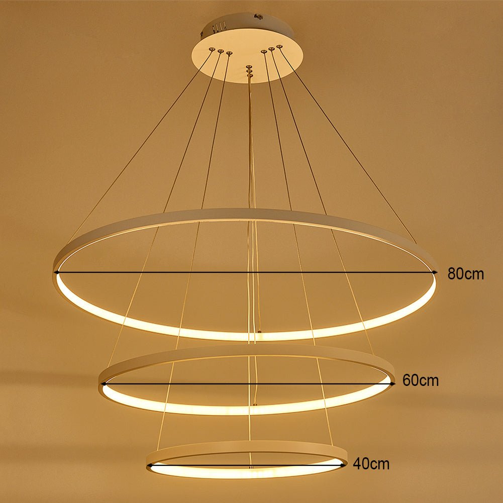 Modern Led Pendant 3 Acrylic Ring Chandelier - House Comfort