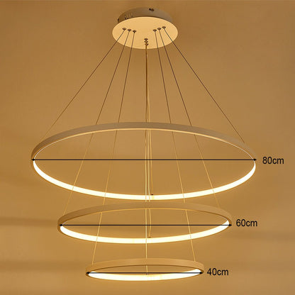 Modern Led Pendant 3 Acrylic Ring Chandelier - House Comfort