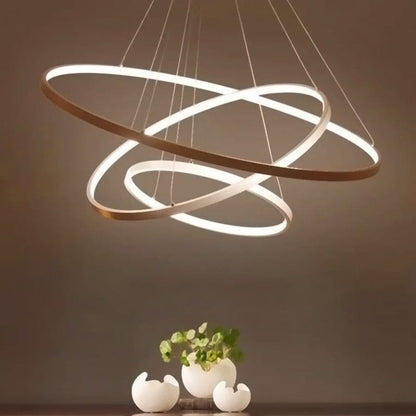 Modern Led Pendant 3 Acrylic Ring Chandelier - House Comfort