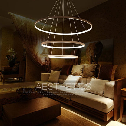 Modern Led Pendant 3 Acrylic Ring Chandelier - House Comfort