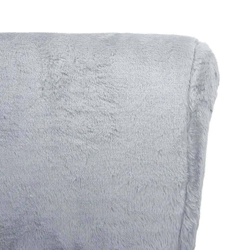 Modern Plush Upholstered Dressing Table Chair with White Legs - House Comfort