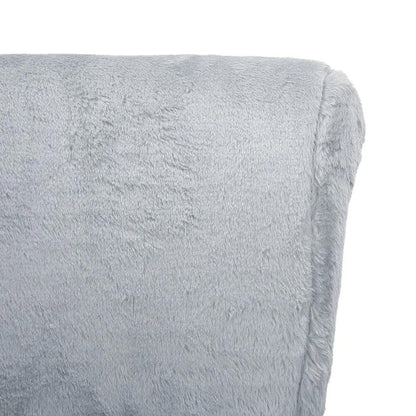 Modern Plush Upholstered Dressing Table Chair with White Legs - House Comfort