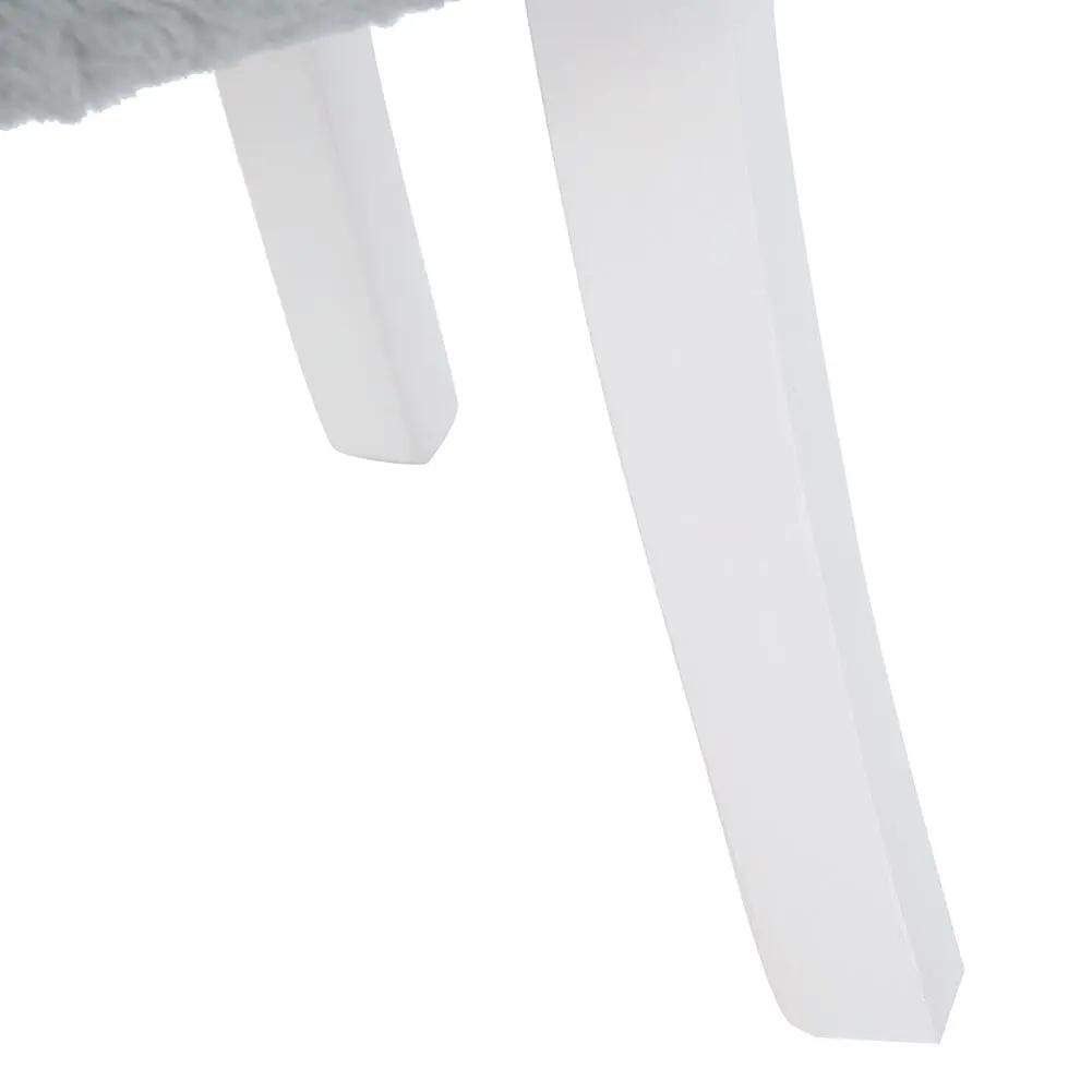 Modern Plush Upholstered Dressing Table Chair with White Legs - House Comfort
