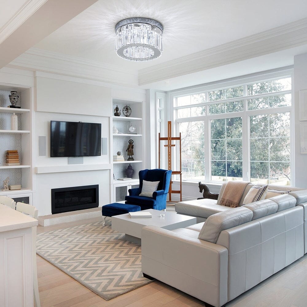 Modern Round Crystal Ceiling Light - House Comfort