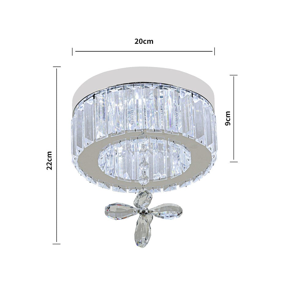 Modern Round Crystal Ceiling Light with Crystal Pendant - House Comfort