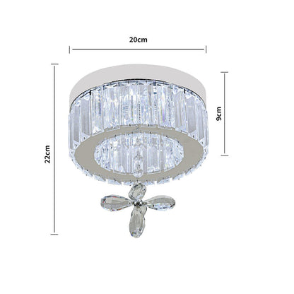 Modern Round Crystal Ceiling Light with Crystal Pendant - House Comfort