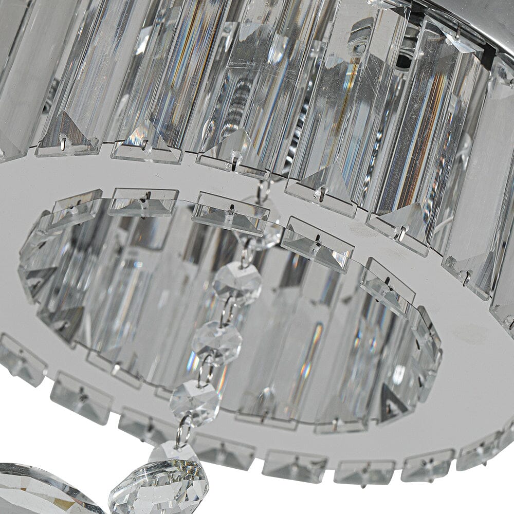 Modern Round Crystal Ceiling Light with Crystal Pendant - House Comfort
