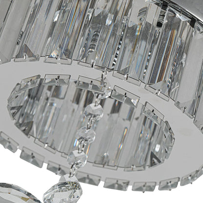 Modern Round Crystal Ceiling Light with Crystal Pendant - House Comfort