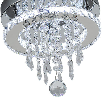 Modern Round Crystal Ceiling Light with Droplets - House Comfort
