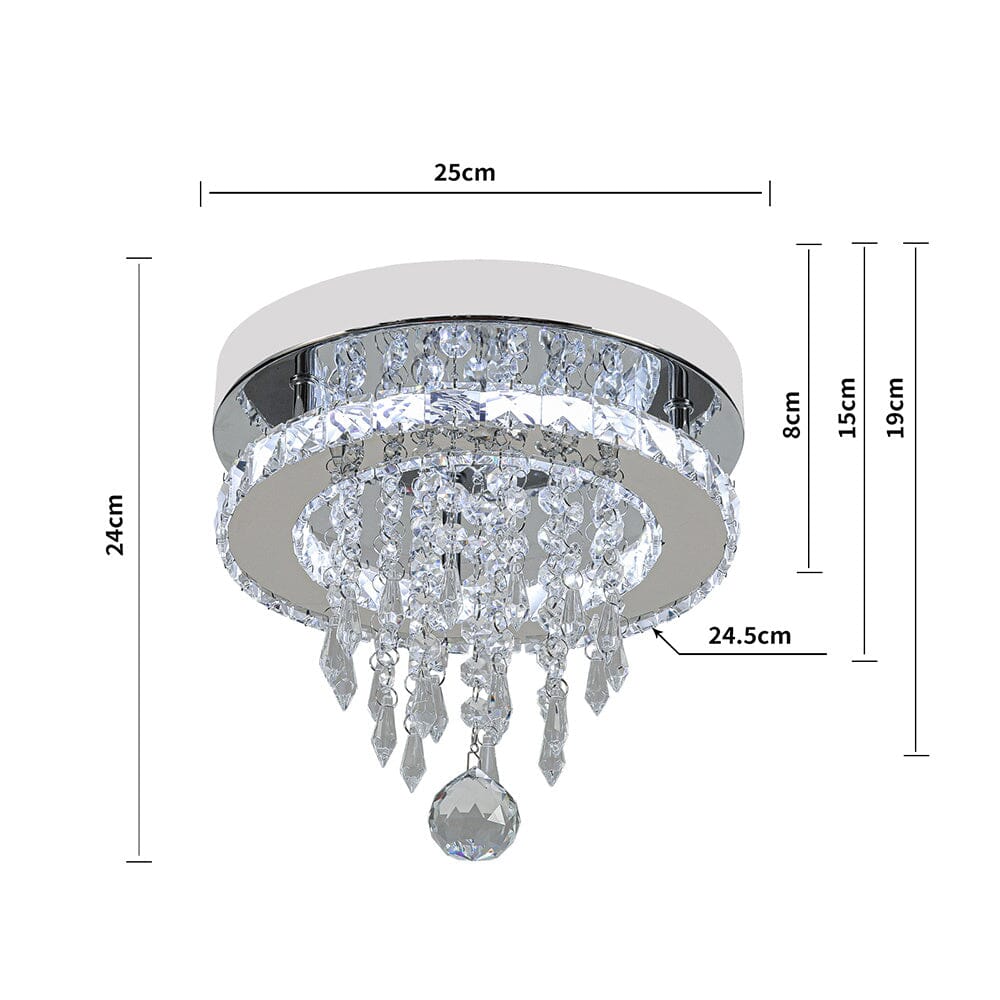 Modern Round Crystal Ceiling Light with Droplets - House Comfort