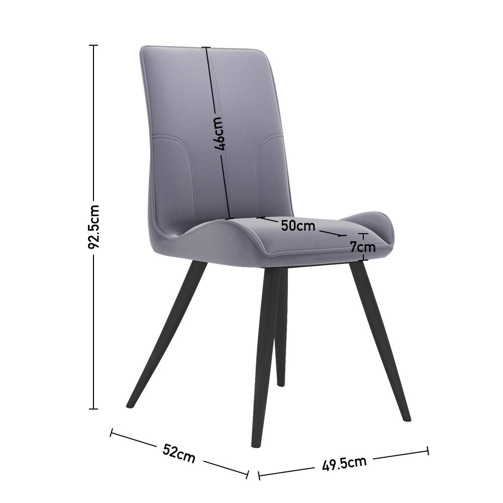 Modern Set of 2 Velvet Upholstered Dining Chairs - House Comfort