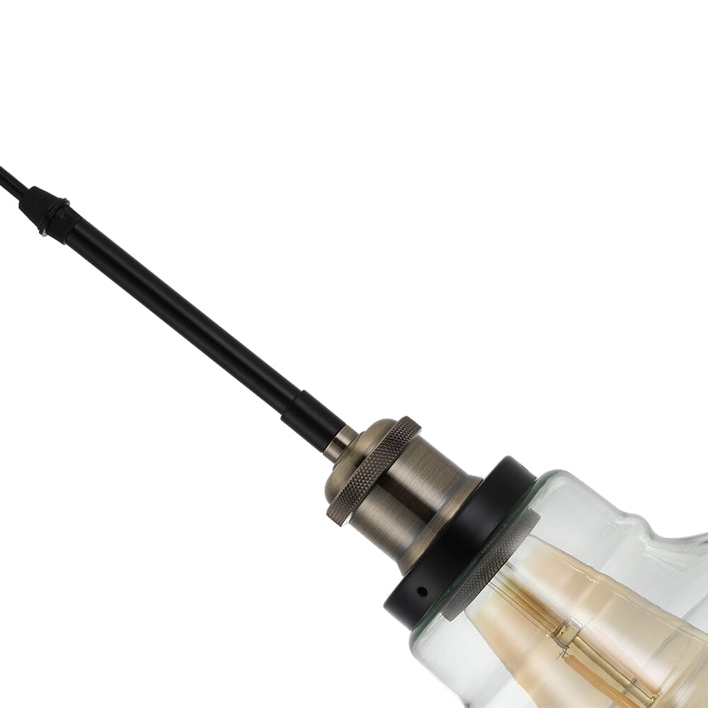 Modern Style Transparent Black Glass Single Light Pendant Light - House Comfort