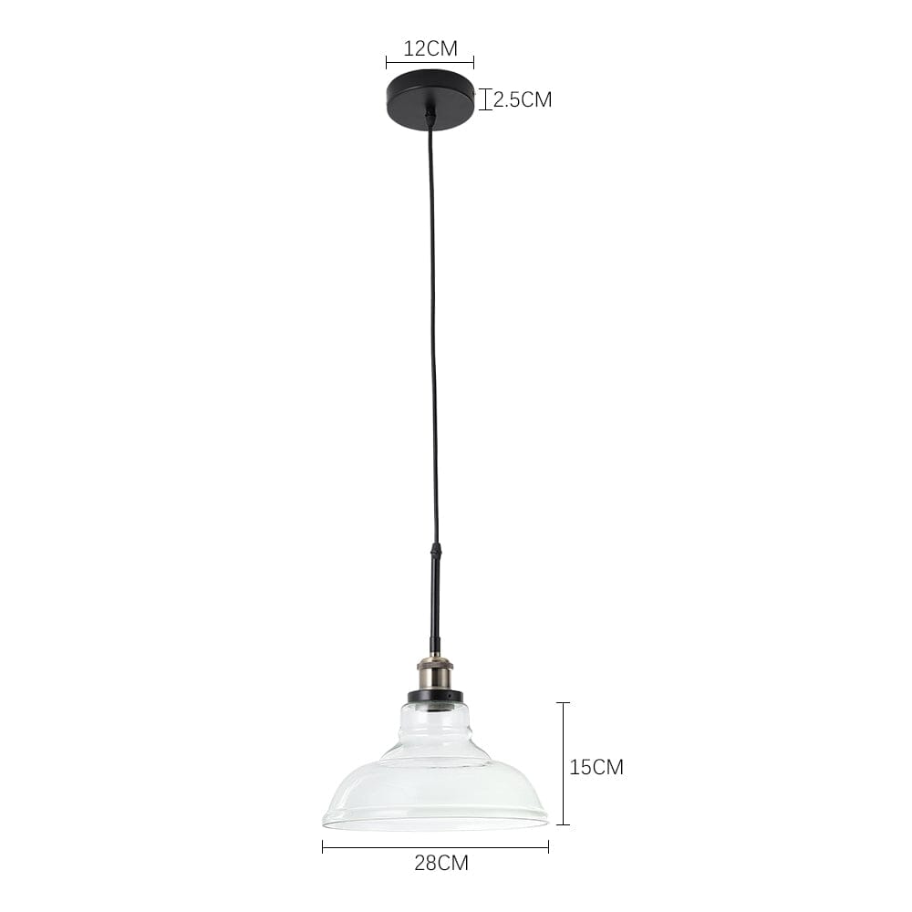 Modern Style Transparent Black Glass Single Light Pendant Light - House Comfort