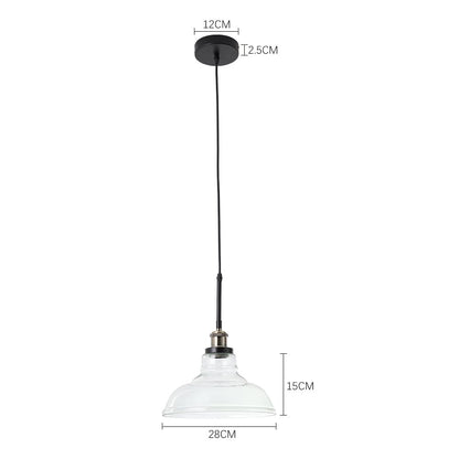 Modern Style Transparent Black Glass Single Light Pendant Light - House Comfort