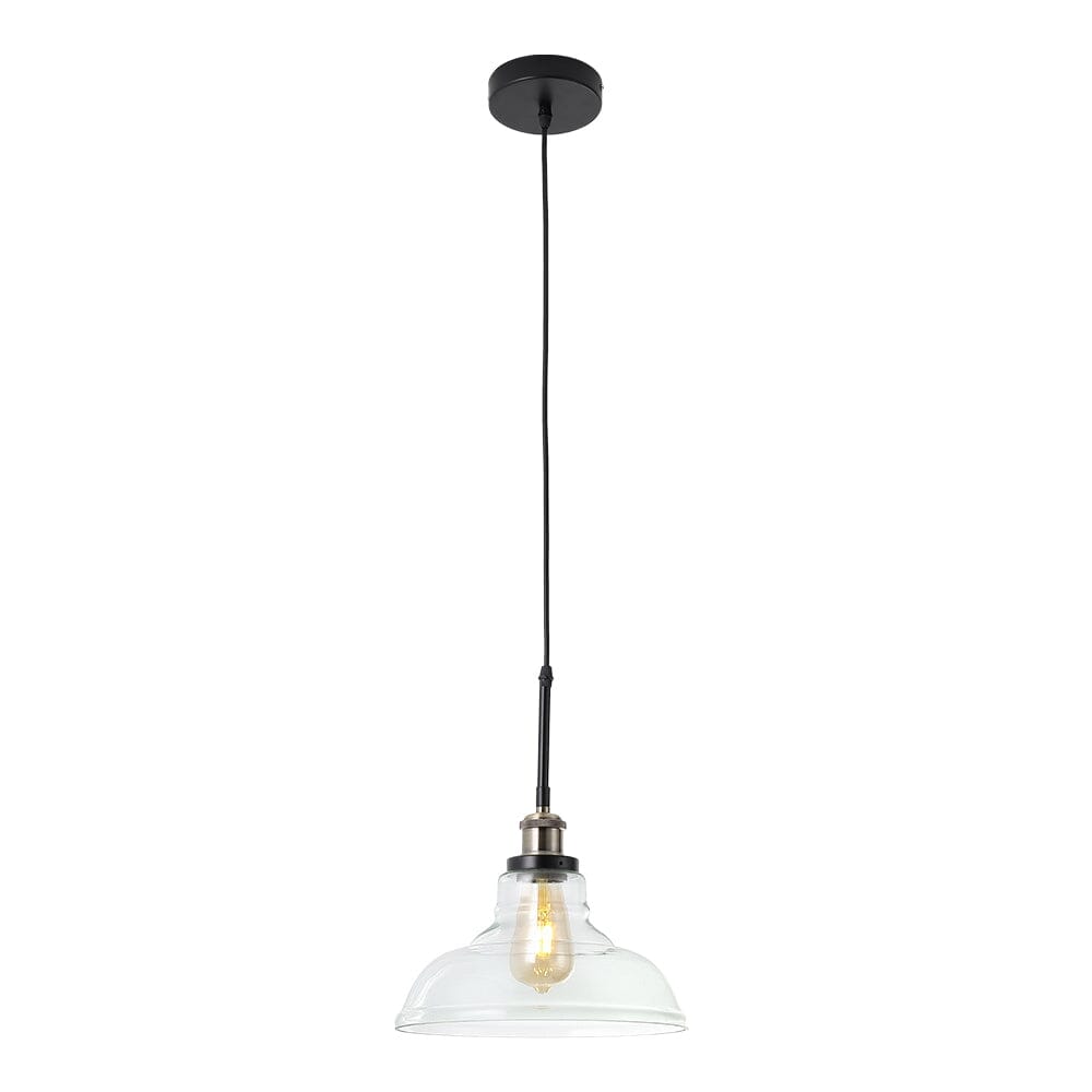 Modern Style Transparent Black Glass Single Light Pendant Light - House Comfort