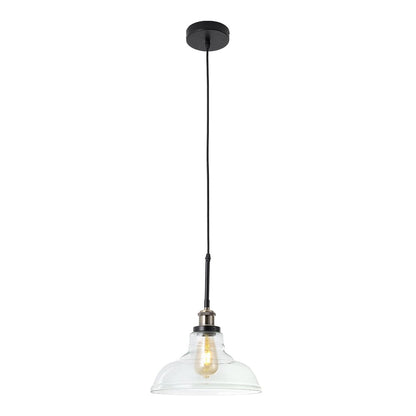 Modern Style Transparent Black Glass Single Light Pendant Light - House Comfort