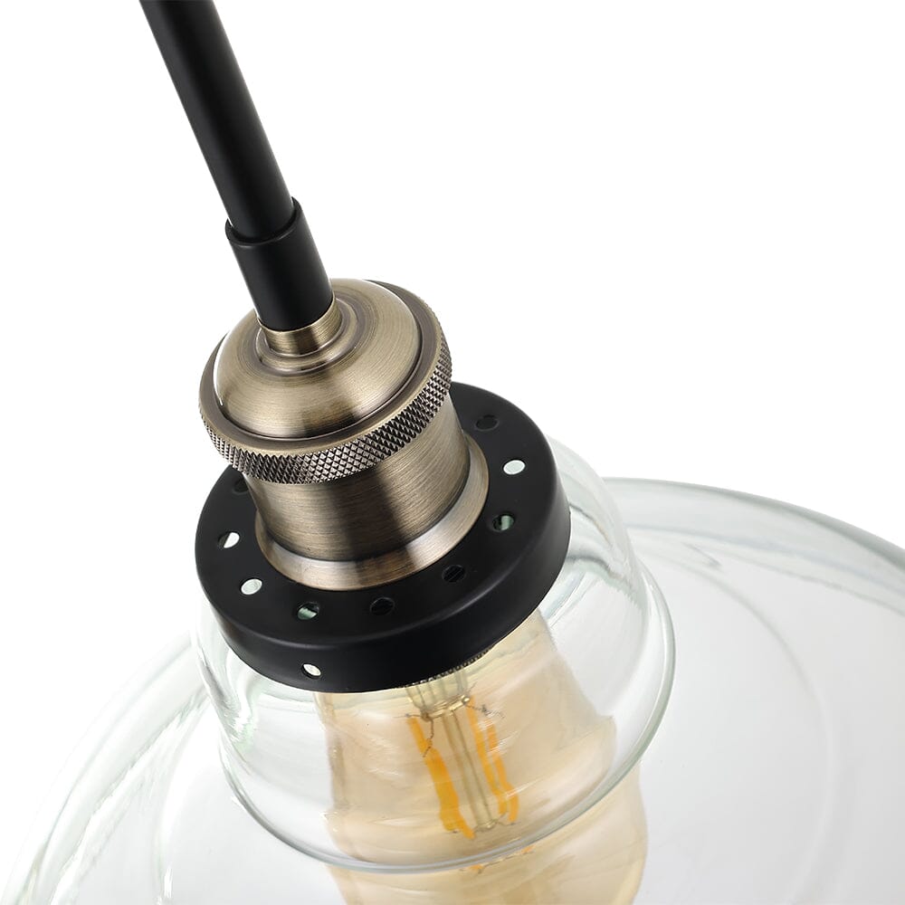 Modern Style Transparent Black Glass Single Light Pendant Light - House Comfort