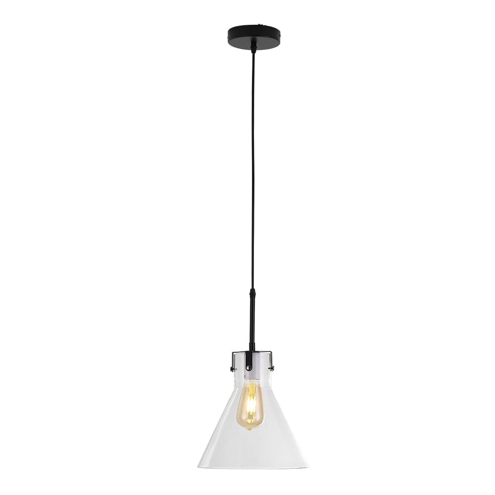 Modern Style Transparent Black Glass Single Light Pendant Light - House Comfort