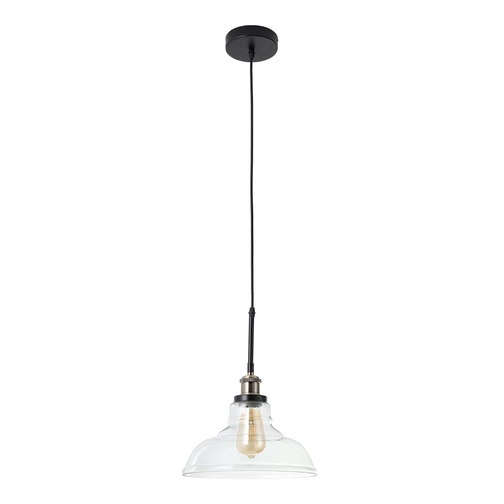 Modern Style Transparent Black Glass Single Light Pendant Light - House Comfort