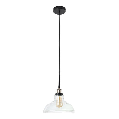 Modern Style Transparent Black Glass Single Light Pendant Light - House Comfort