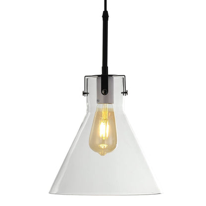 Modern Style Transparent Black Glass Single Light Pendant Light - House Comfort