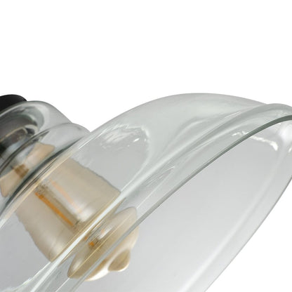 Modern Style Transparent Black Glass Single Light Pendant Light - House Comfort