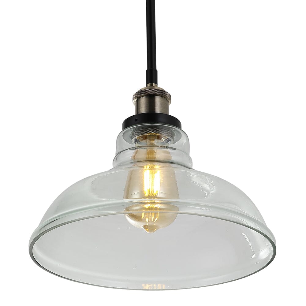 Modern Style Transparent Black Glass Single Light Pendant Light - House Comfort