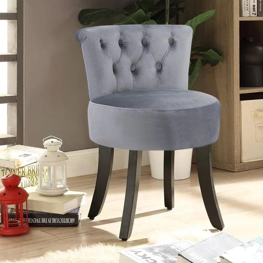 Modern Upholstered Buttoned Stool for Dressing Table - House Comfort