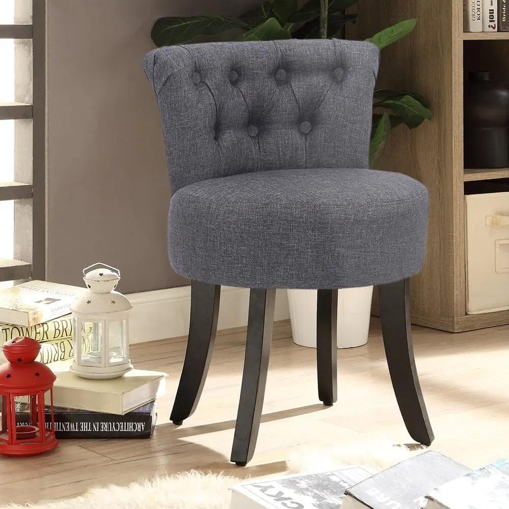 Modern Upholstered Buttoned Stool for Dressing Table - House Comfort