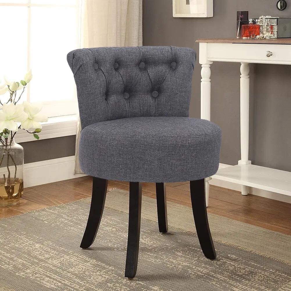 Modern Upholstered Buttoned Stool for Dressing Table - House Comfort