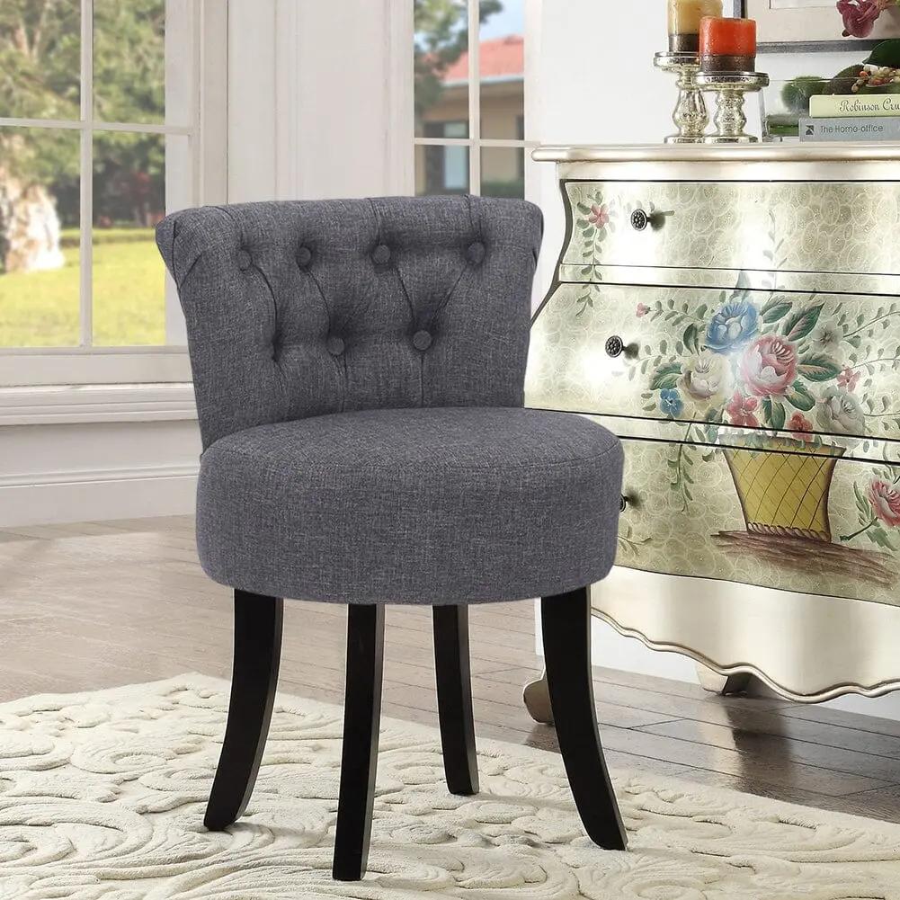 Modern Upholstered Buttoned Stool for Dressing Table - House Comfort