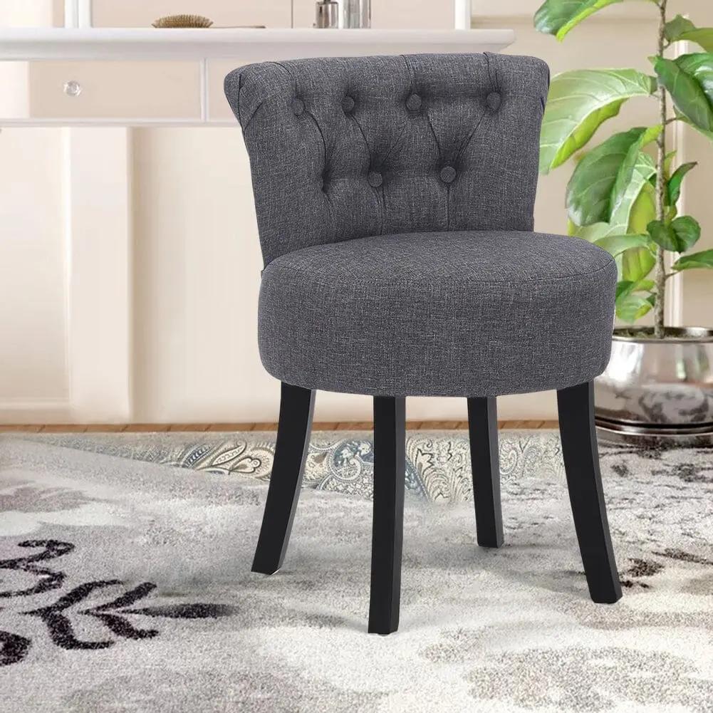 Modern Upholstered Buttoned Stool for Dressing Table - House Comfort