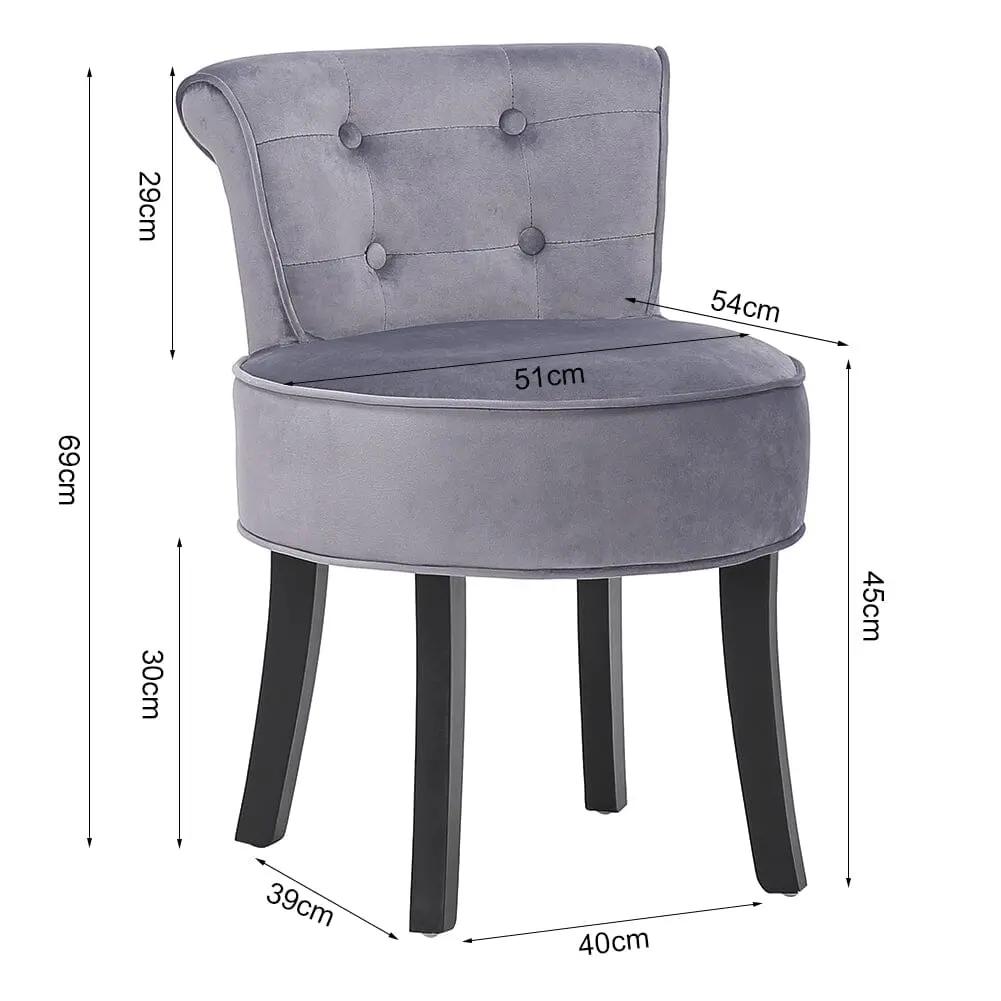 Modern Upholstered Buttoned Stool for Dressing Table - House Comfort