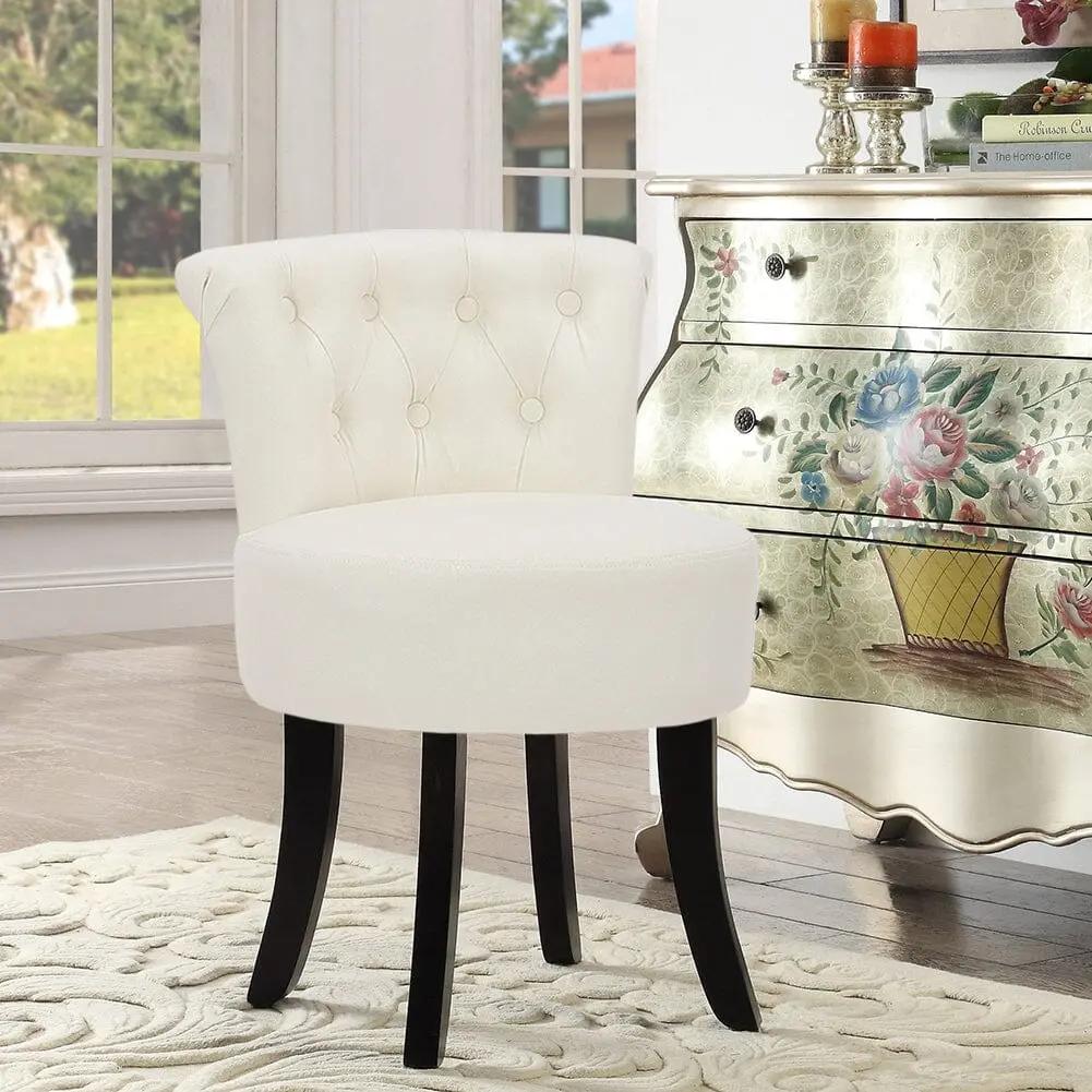 Modern Upholstered Buttoned Stool for Dressing Table - House Comfort