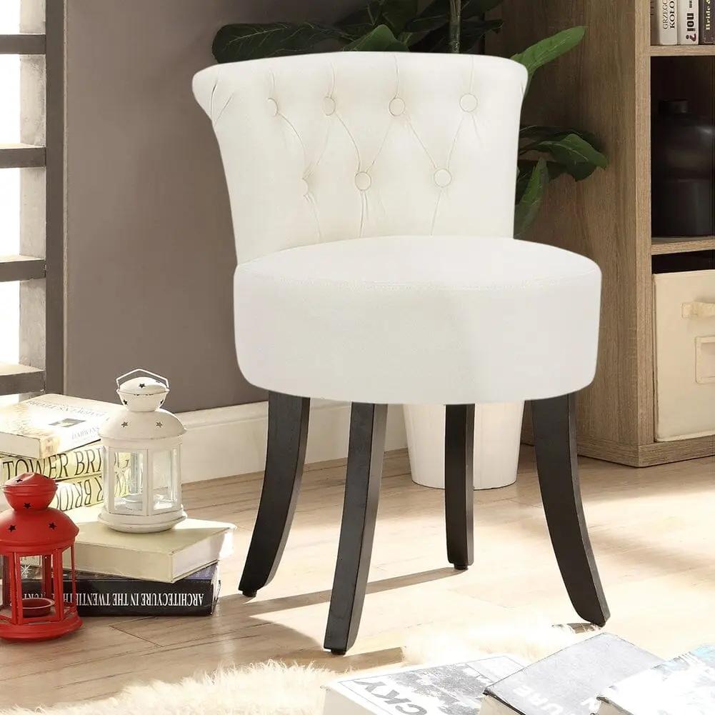 Modern Upholstered Buttoned Stool for Dressing Table - House Comfort