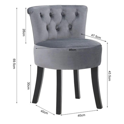 Modern Upholstered Buttoned Stool for Dressing Table - House Comfort