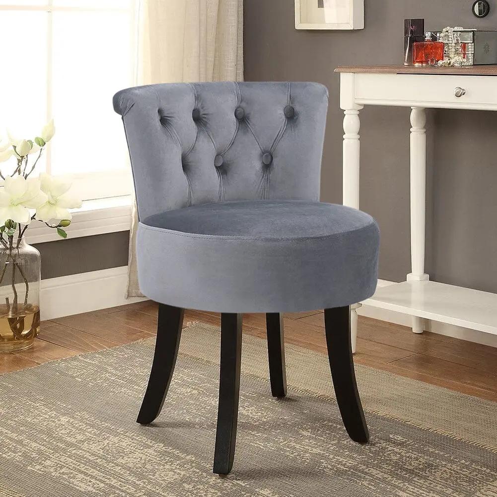 Modern Upholstered Buttoned Stool for Dressing Table - House Comfort