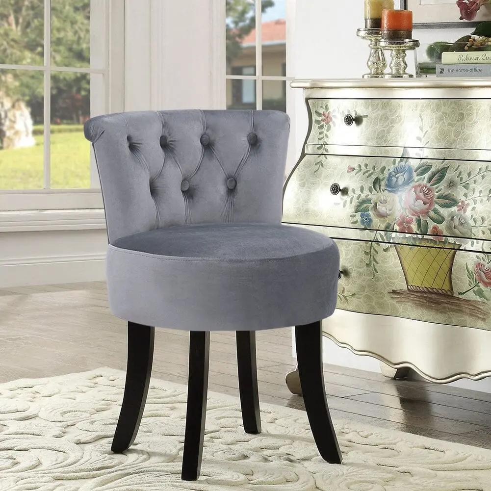 Modern Upholstered Buttoned Stool for Dressing Table - House Comfort