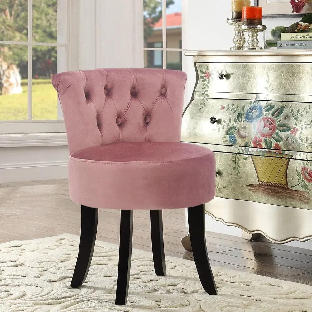 Modern Upholstered Buttoned Stool for Dressing Table - House Comfort