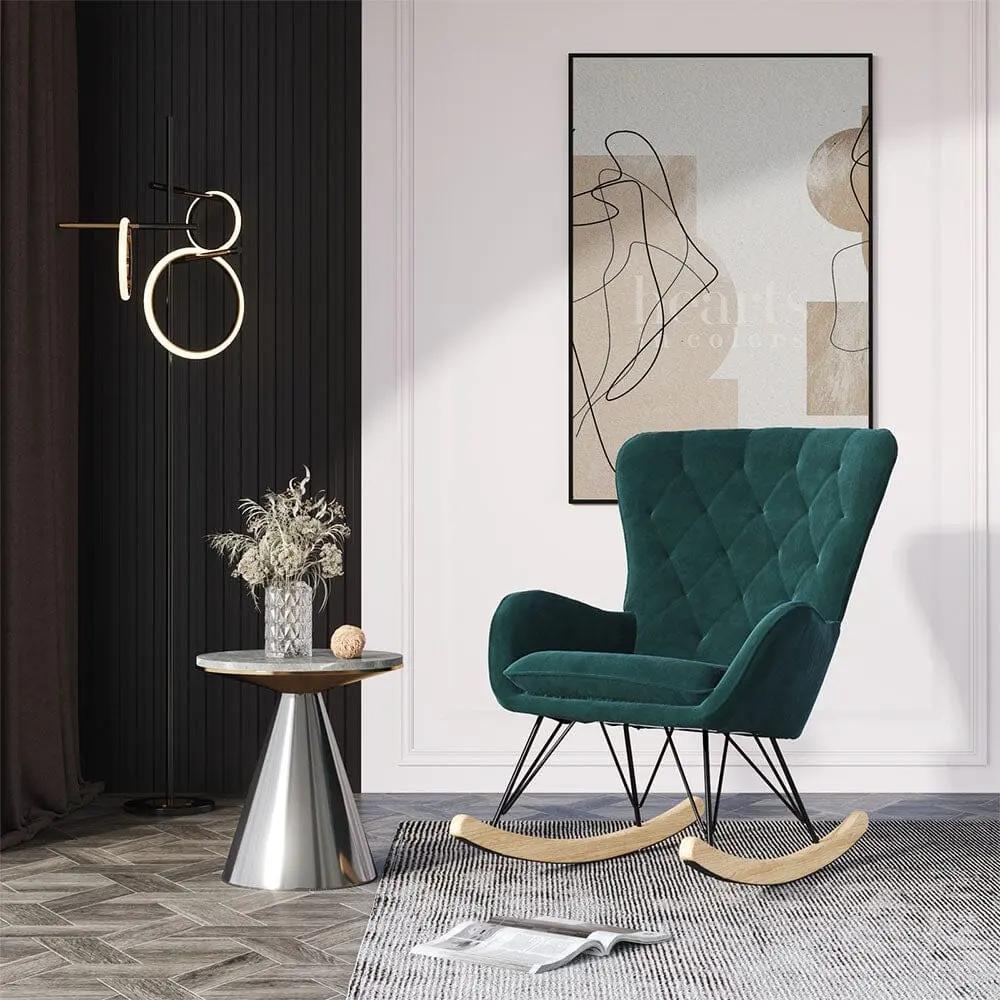 Modern Upholstered Rocking Chair for Living Room Bedroom - House Comfort