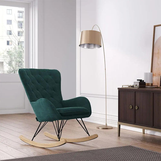 Modern Upholstered Rocking Chair for Living Room Bedroom - House Comfort