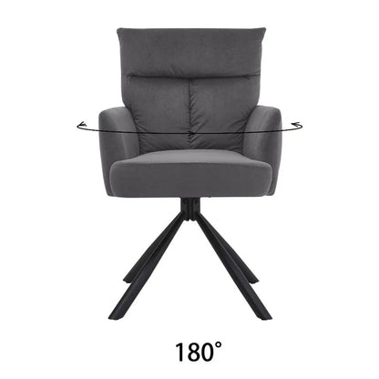 Modern Upholstered Swivel Armchair with Black Legs - House Comfort